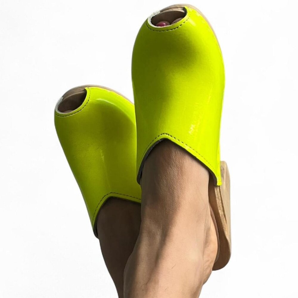 Neon yellow Sven clogs! Size 7!